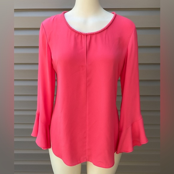 Kobi Halperin 100% sill trumpet sleeve blouse size M - Picture 1 of 9